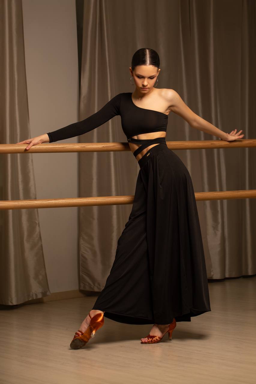 Wide Ballroom Dance Pants (Black)