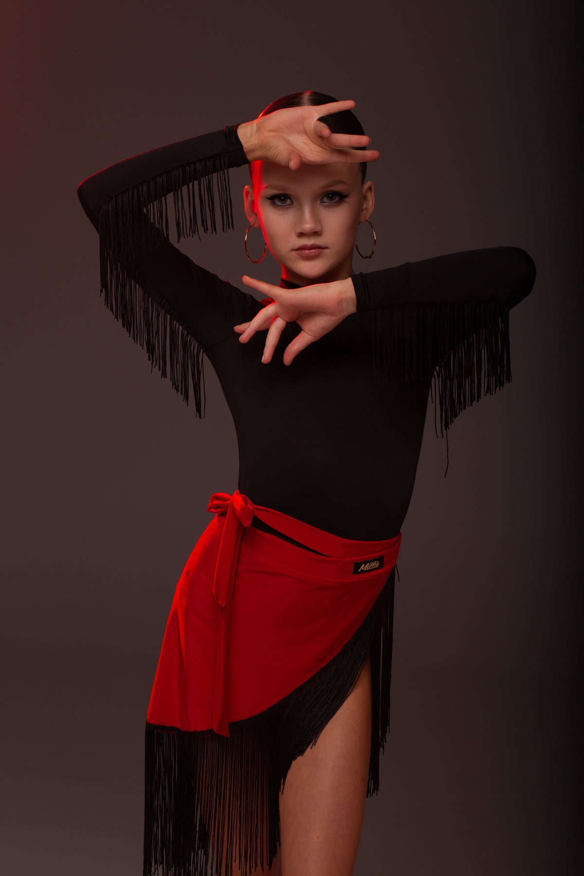 Fringed scarf skirt