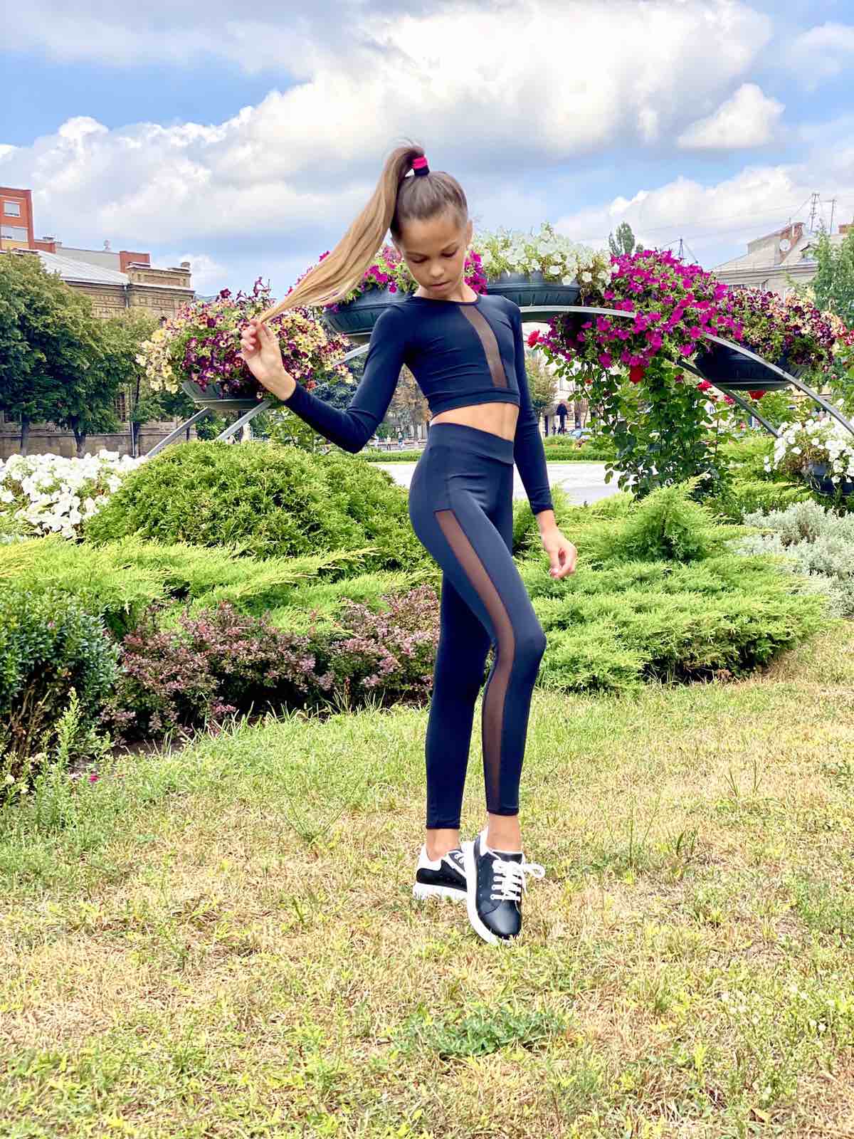 Gymnastics Leggings with Mesh Inserts