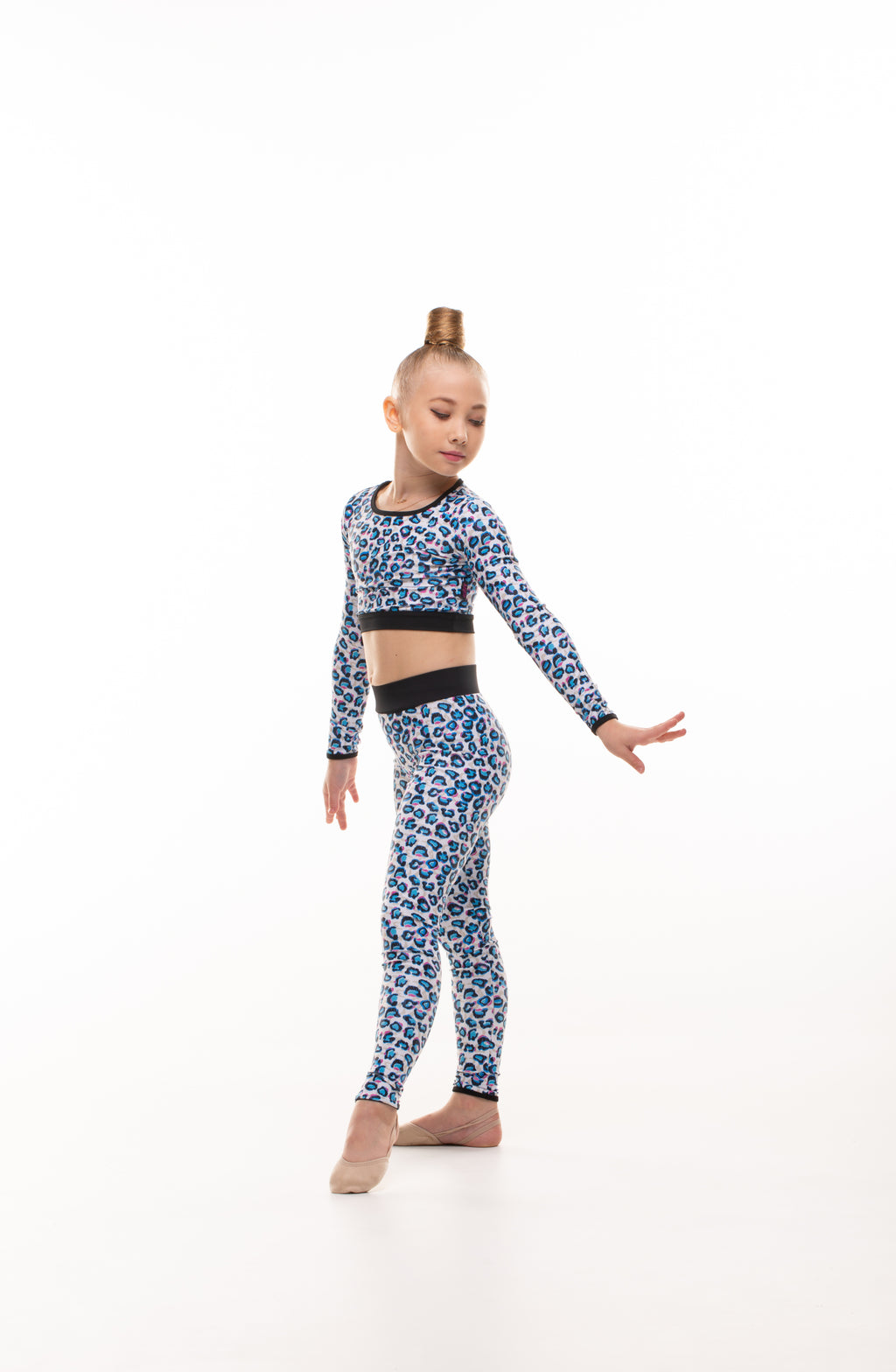 Blue Leo Leggings + Long Sleeve Top Set