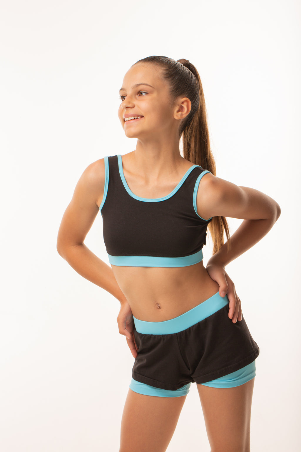 Top + double shorts set