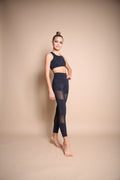 Leggings and top set with mesh inserts