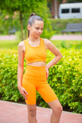 High-waisted biker shorts