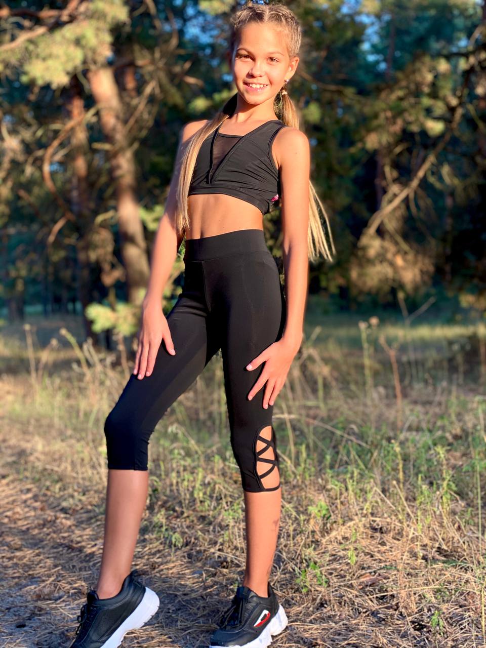 Knee-length cycling shorts