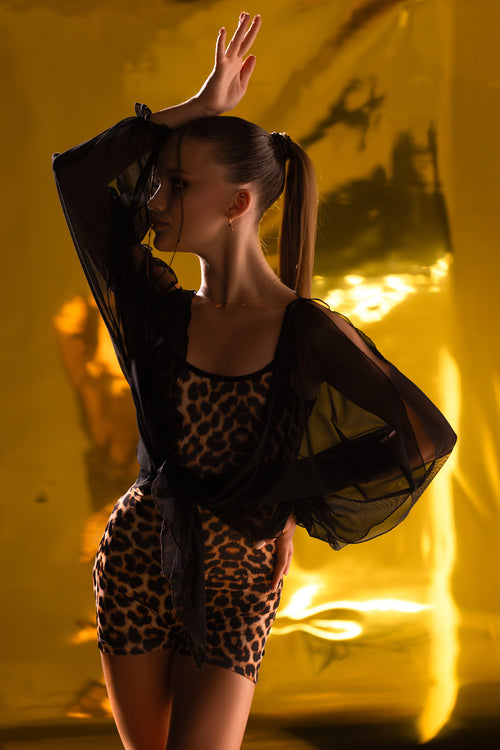 Ballroom dance jumpsuit with thin straps