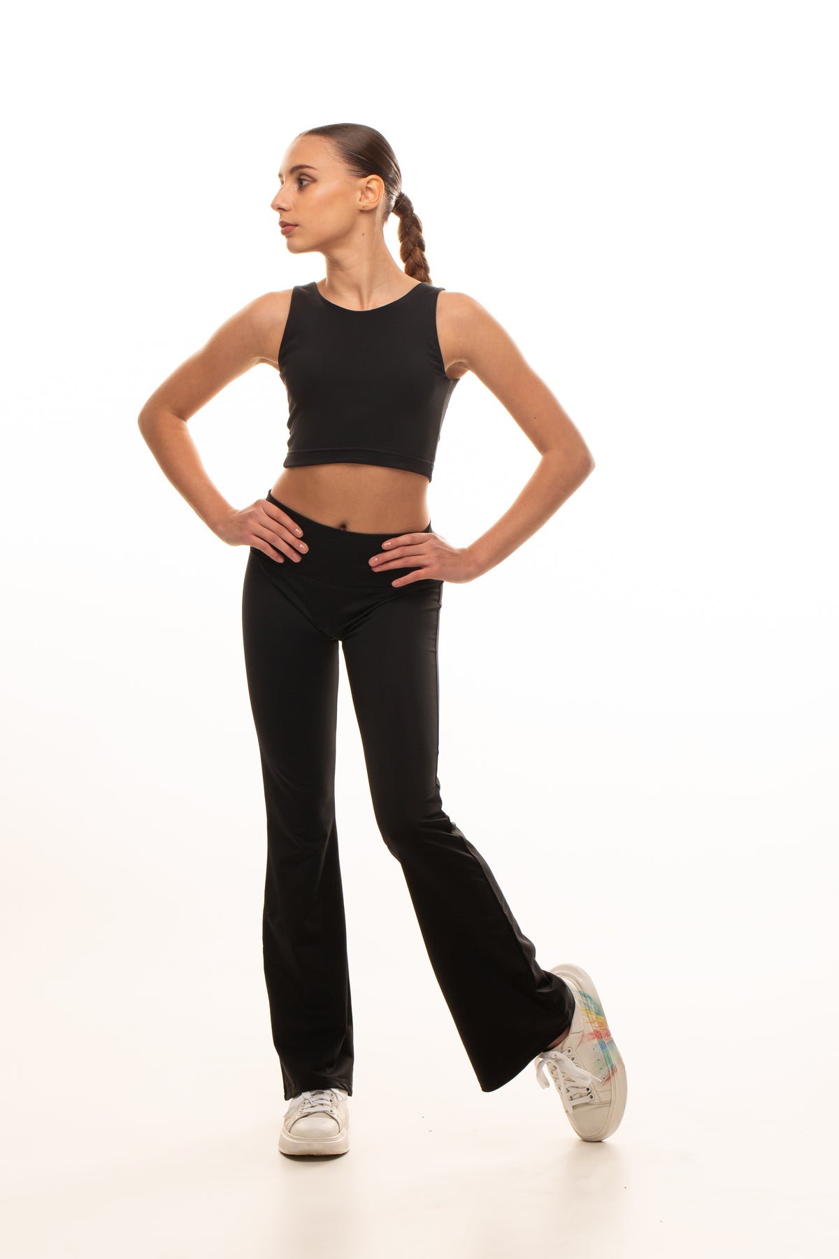 High-waisted flare leggings