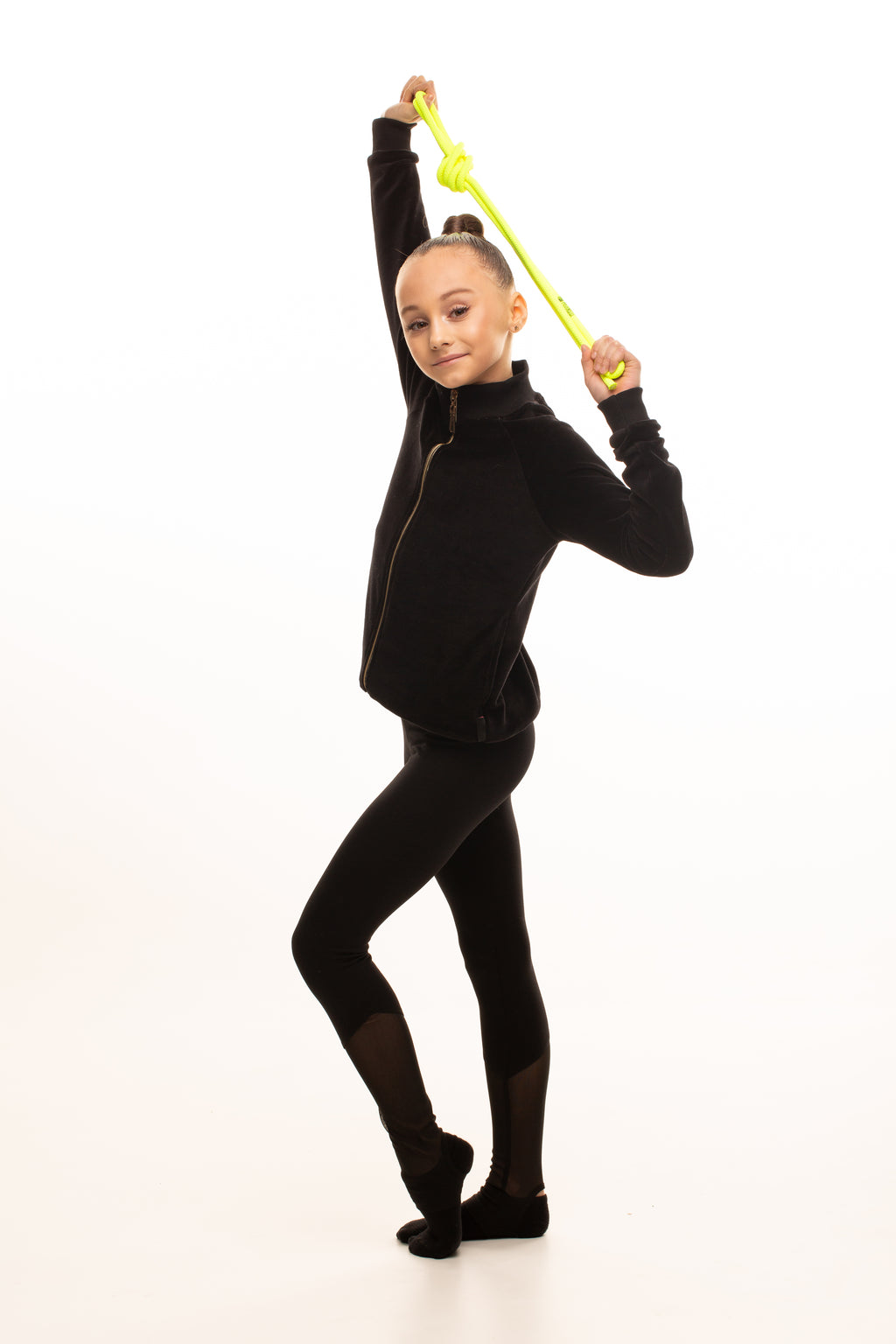 Leggings with heel cutout and mesh