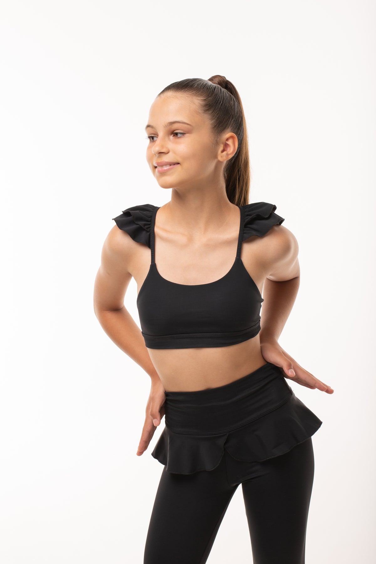 Leggings with heel cutout