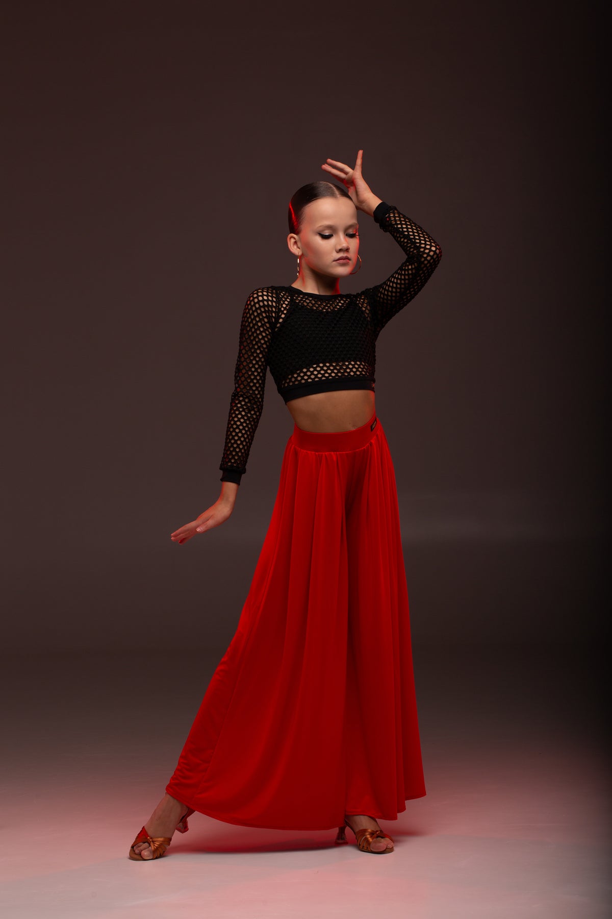 Wide Ballroom Dance Pants (Red)