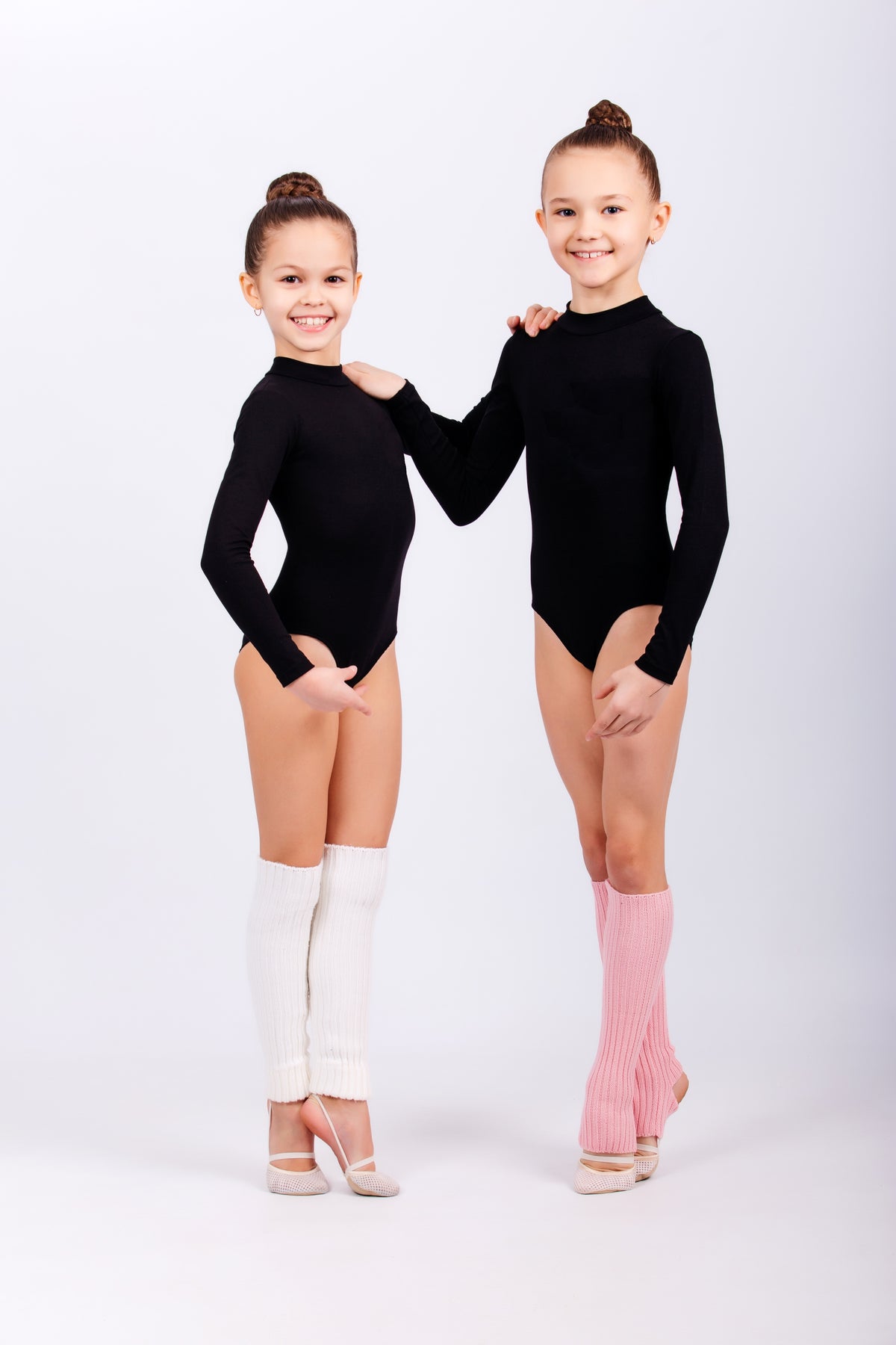 Long-sleeve leotard with high neck