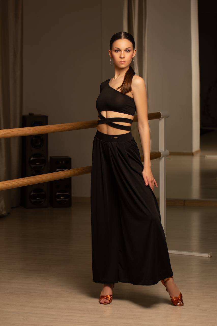 Wide Ballroom Dance Pants (Black)