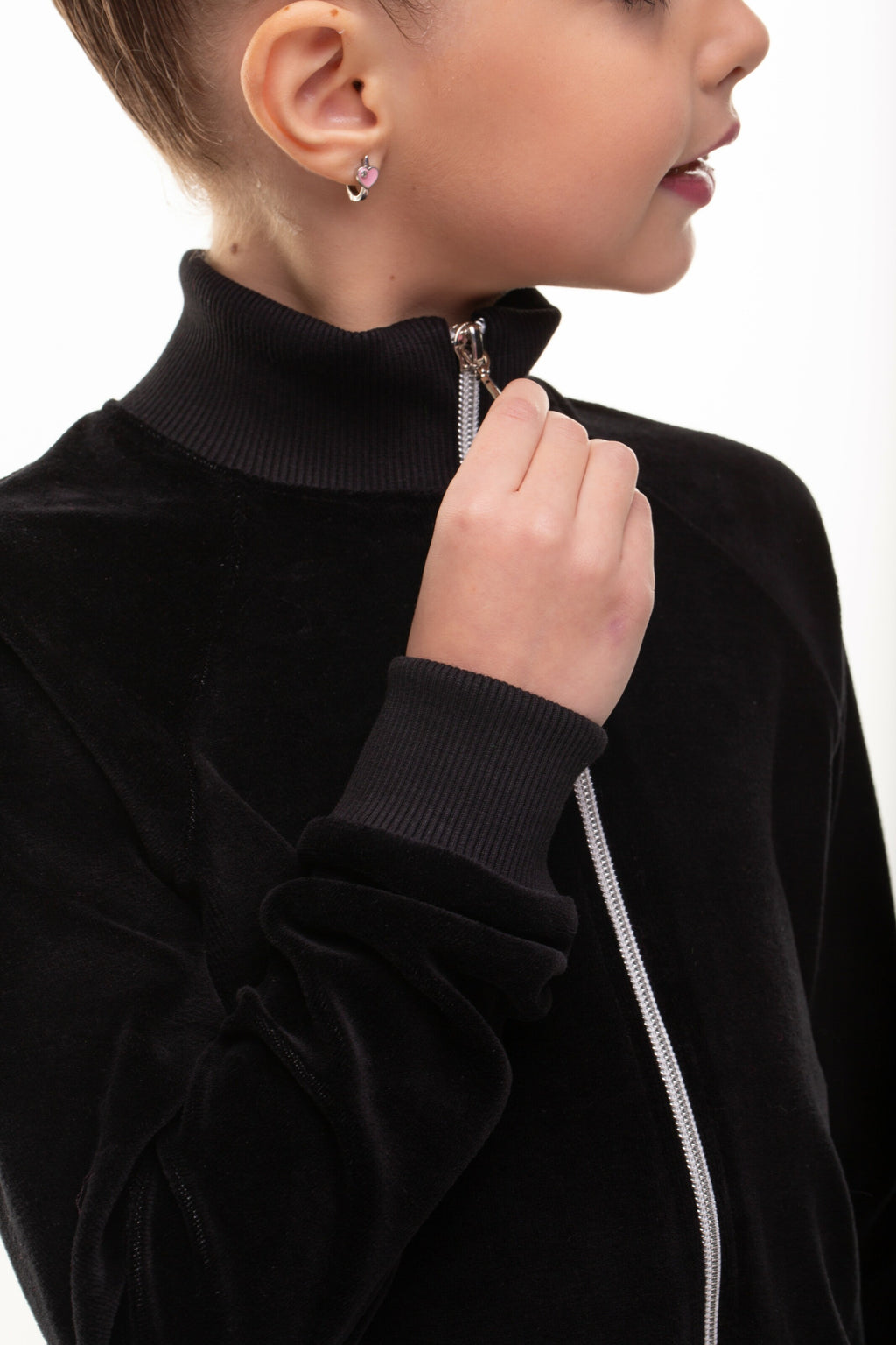 Girl's Sportswear Set (Black Velour)