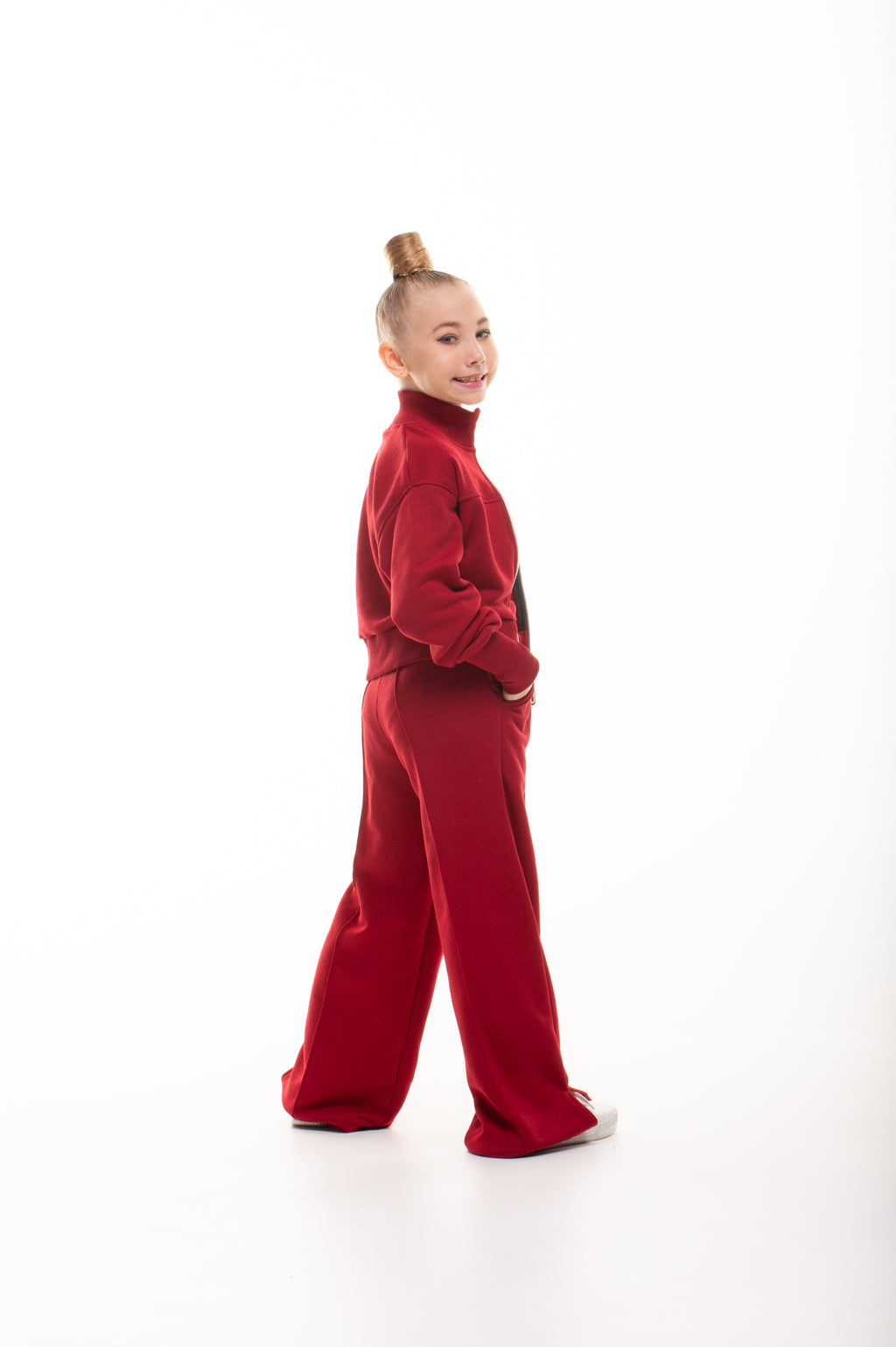 Girl's Sportswear Set (Burgundy)