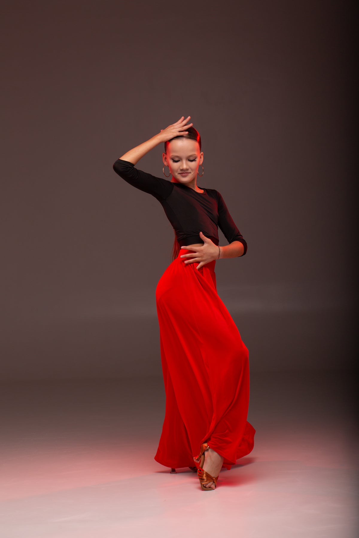 Wide Ballroom Dance Pants (Red)