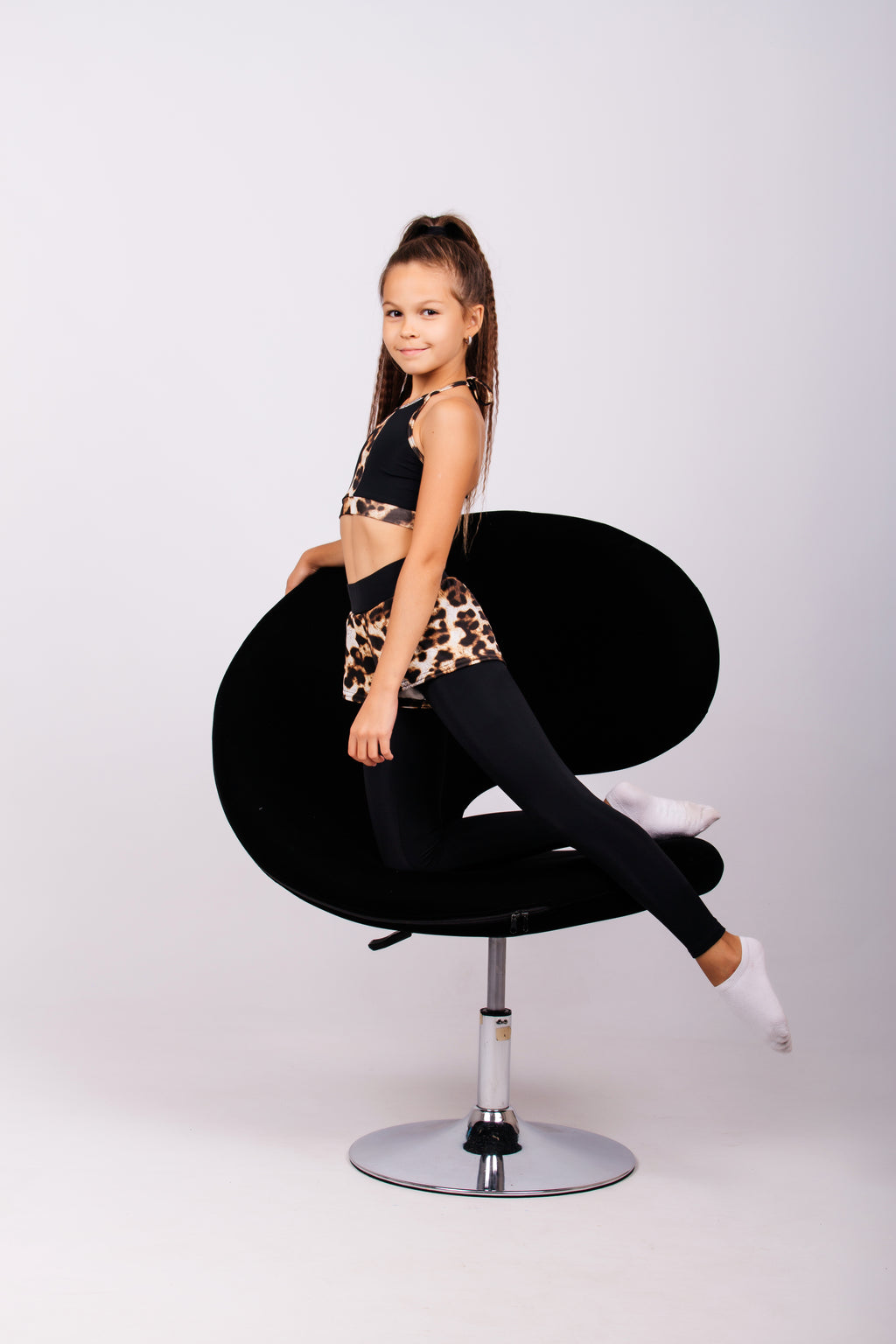 Leggings + top set with leopard inserts
