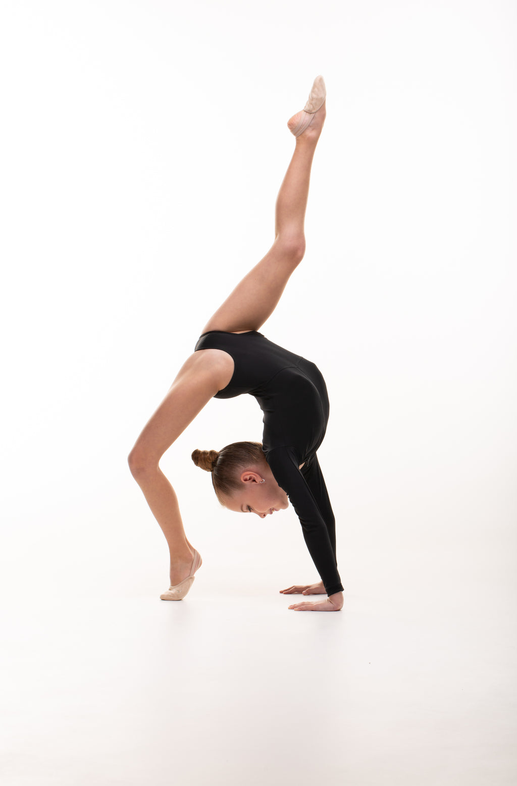 Leotard with high zip neck