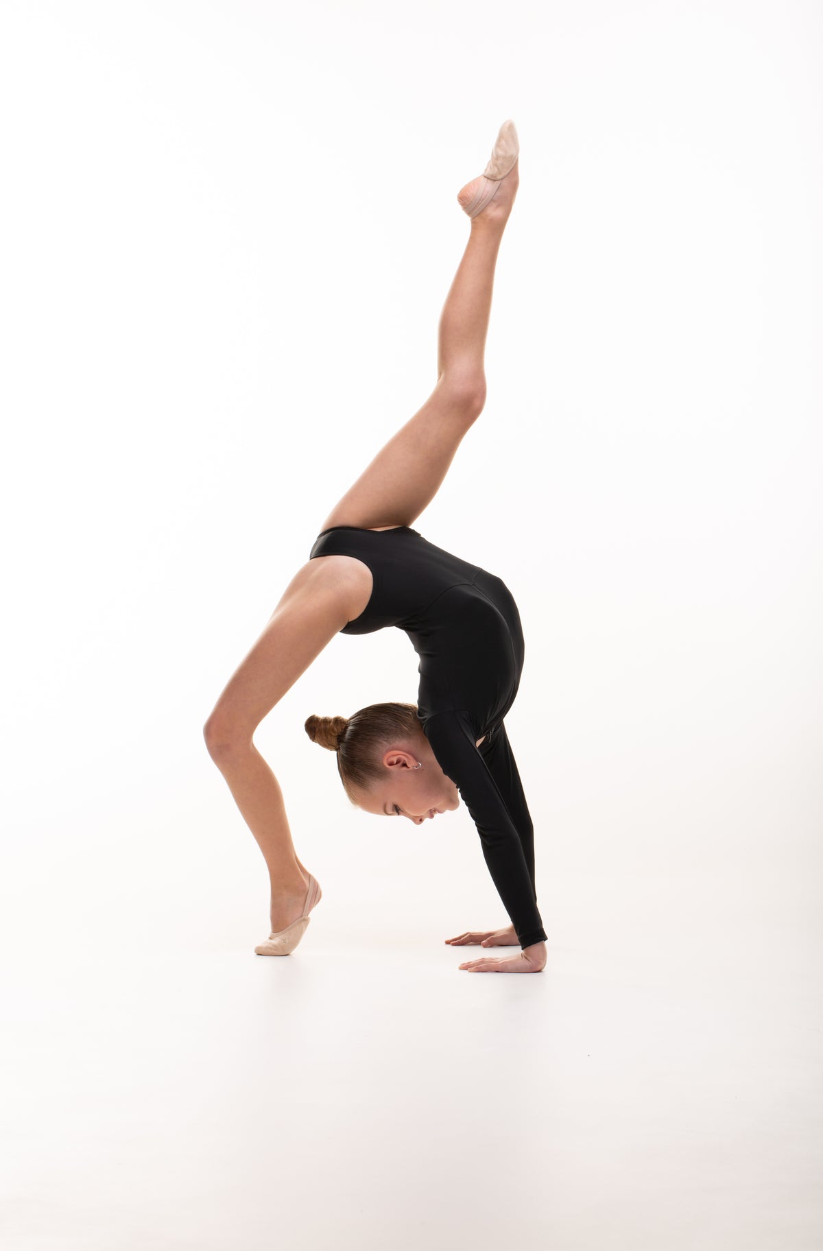 Leotard with high zip neck