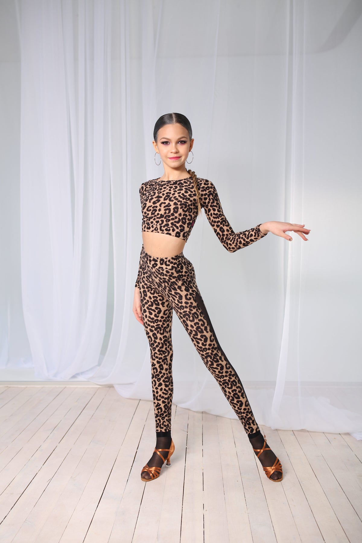 Brown Leo Mesh Leggings