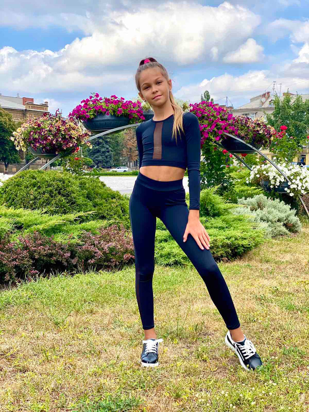 Long sleeve mesh top
