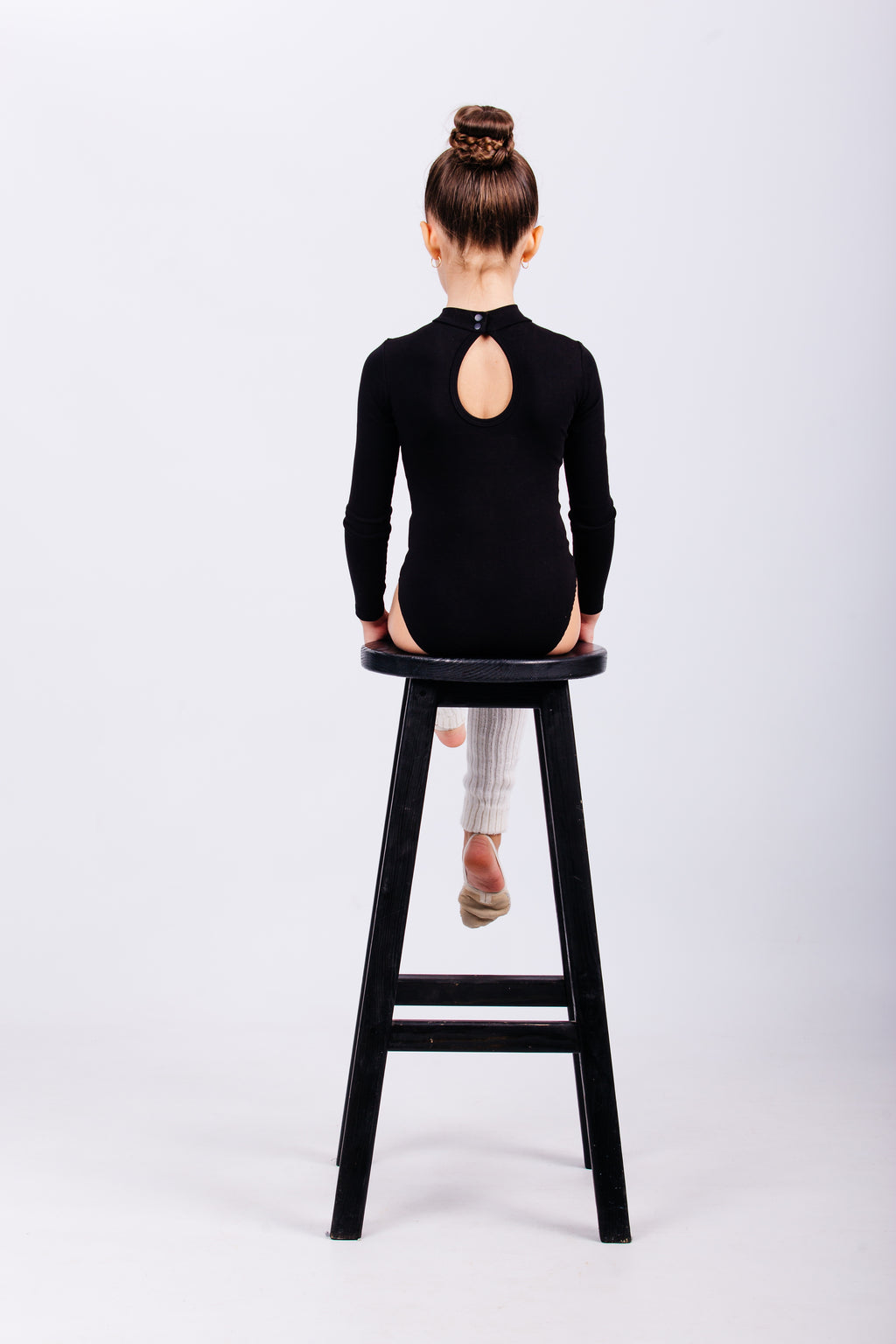 Long-sleeve leotard with high neck