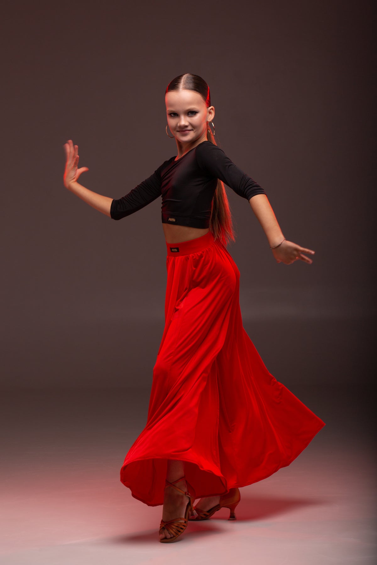 Wide Ballroom Dance Pants (Red)