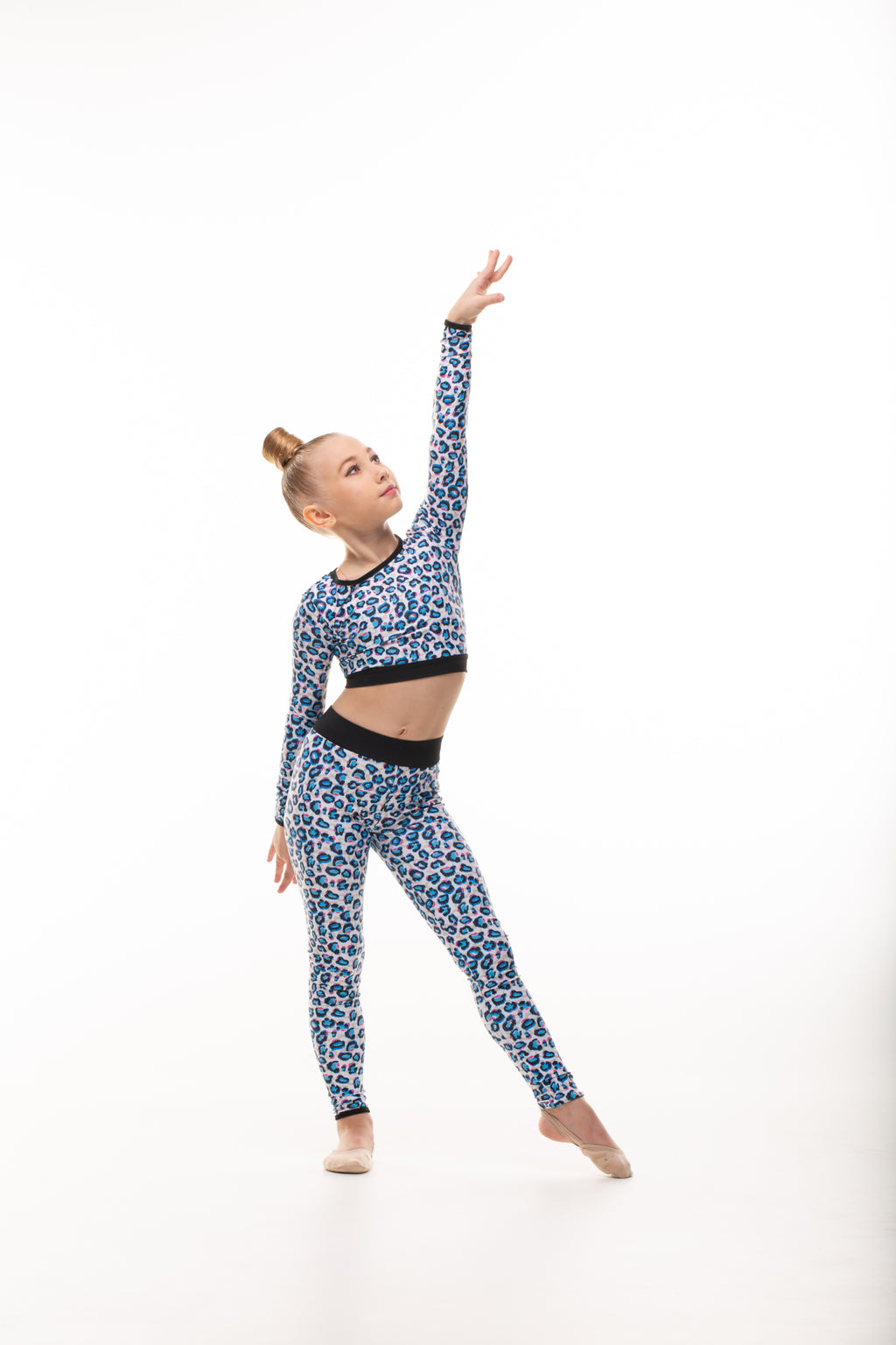 Blue Leo Leggings + Long Sleeve Top Set